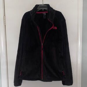 The North Face Women's Black Teddy Jacket with Pink Accents